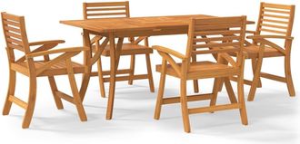 vidaXL Juego De Comedor De Jard&iacute;n 5 Piezas Madera Maciza De Acacia Vidaxl
