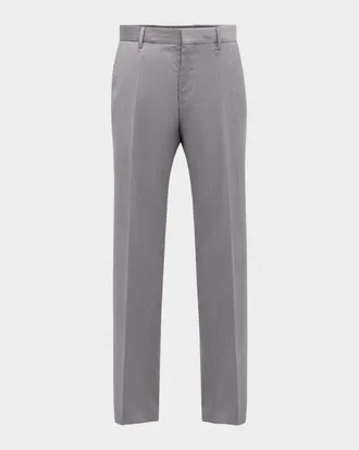 BOSS Men & apos;s Genesis Slim-Fit Wool Trousers, Light Gray