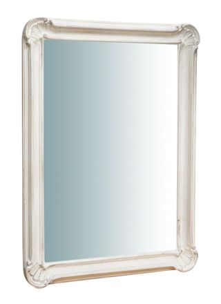 Biscottini International Biscottini - Espejo De Pared Para Ba&ntilde;o Rectangular 64x5x89 Cm Espejo Horizontal Vertical Con Marco De Madera Blanco Espejo Long Para Colgar