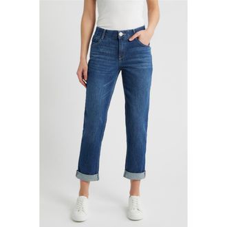 Wit & Wisdom Gemma High Waist Girlfriend Jeans in Blue at Nordstrom, Size 10