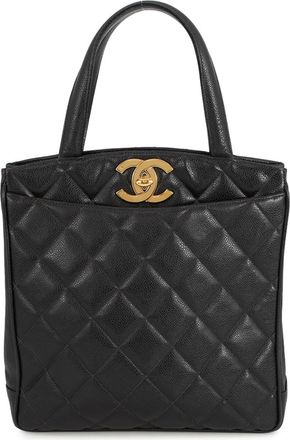Chanel Matelasse Black Grained Calfskin Handbag Tote Bag (Pre-Owned)