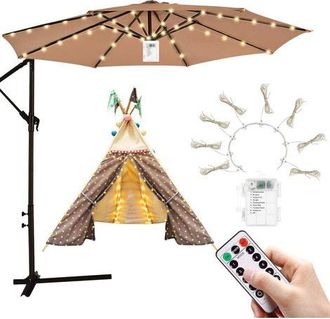 OEM Rapanda - Guirnalda De Luces Led Para Exteriores De 104 Luces - 8 Modos Con Control Remoto - 130 Cm De Longitud - Resistencia Al Agua Ip67 Para Sombri