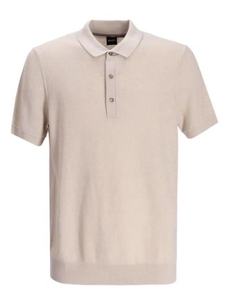 BOSS button-placket polo shirt - Neutrals