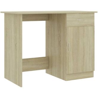 vidaXL Desk Sonoma Oak 100x50x76 cm Engineered Wood vidaXL