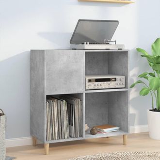 vidaXL Vidaxl Mobile Porta Dischi Grigio Cemento 84,5x38x89 Legno Multistrato