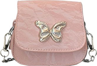 Generic Chain Shoulder Purse, Cute Butterfly Handbag, Compact Bag with Premium Leather, Lightweight Shoulder Bag with Decorative Stitching, Evening Bags with 