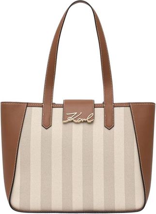 Karl Lagerfeld Hobo Bag - Dames - Shoppers - Beige - ONE Size - Leer - Tassen