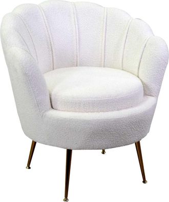 Vacchetti Silla De Tela Boucle Tulipan Crema 73x72h49/77 Cm