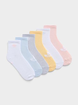 adidas Womens Contrast-logo athletic ankle socks Set of 6