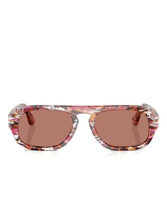 Persol Zonnebril met geometrisch montuur - Roze