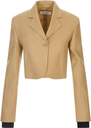 Max Mara Jassen, Dames, Bruin, M, Katoen, Buono Blazer