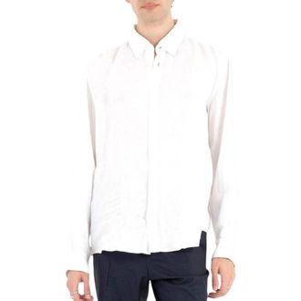 HUGO BOSS Liam Linnen Shirt - Heren - Casual Overhemden - Wit - L - Linnen - Overhemden