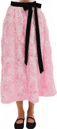 For Love & Lemons Nicolette Midi Skirt In Pink