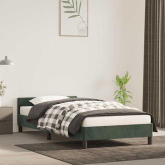 vidaXL Estructura De Cama Sin Colch&oacute;n Terciopelo Verde Oscuro 90x200cm Vidaxl