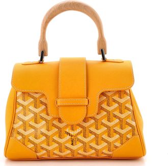 Goyard Saigon Top Handle Bag Coated Canvas with Leather Mini