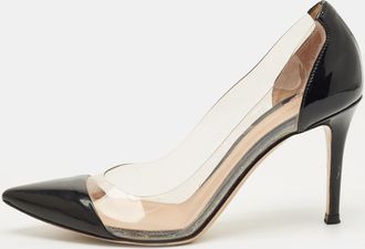Gianvito Rossi Black/transparent Patent Leather And Pvc Plexi Pumps