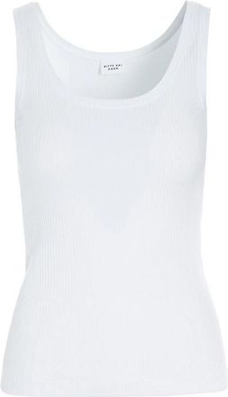 Bitte Kai Rand Witte Rib Tanktop Naibu Stijl - Dames - Tops zonder mouwen - Wit - 2XL - Katoen - Tops