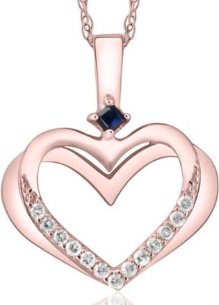 Pompeii3 Diamond Sapphire Heart Pendant Yellow White or Rose Gold Designer Veronica Wu