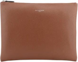 Pourchet Tassen, Dames, Geel, ONE Size, Leer, Corso Small Clutch