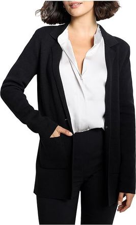 Nic+Zoe Elegant Knit Blazer Womens Jacket Black Onyx : SM (US 4-6), Cotton/Modal/Polyester
