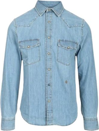 Jacob Cohen Overhemden, Heren, Blauw, L, Denim, Denim Overhemd
