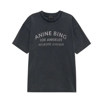 Anine Bing T-Shirts, female, Black, Size: XS Cade Tee
