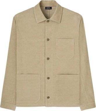 A.P.C. A.p.c. - New Rodney Jacket - Heren - Jassen - Beige - Maat: XL Katoen