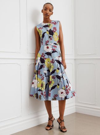Marni Womens Floral pure cotton poplin dress