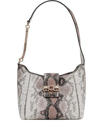 Guess Co Shopper met slangen-effect en ketting - Beige