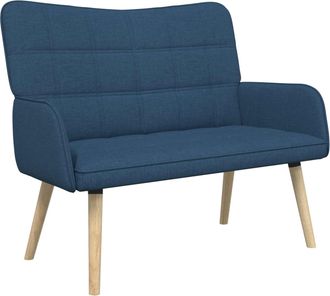 vidaXL Sof&aacute; De 2 Plazas Azul 115 X 61 X 87 Cm Tela Vidaxl