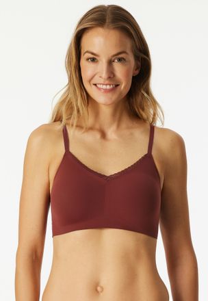 Schiesser Bustier SCHIESSER Invisible Soft Lace, Damen, Gr. 36, N-Gr, burgund, Single Jersey, Obermaterial: 75% Polyamid, 25% Elasthan, BHs Bustier, herausnehmb