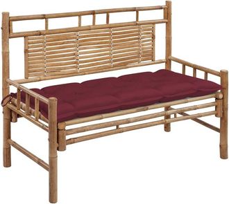 vidaXL Banco De Jard&iacute;n Con Coj&iacute;n Bamb&uacute; 120 Cm Vidaxl