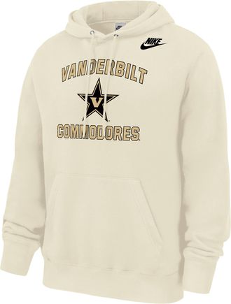 Nike Vanderbilt Commodores Club Nike Mens Football Fleece Pullover Hoodie in White | M31233P394VDUN-SAI