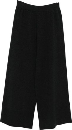 Alysi Womens Wide Leg Trousers - Black viscose - Size X-Small