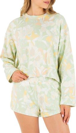 Hurley Safari Floral Boxy Crewneck Sweatshrit in Spray at Nordstrom, Size X-Small