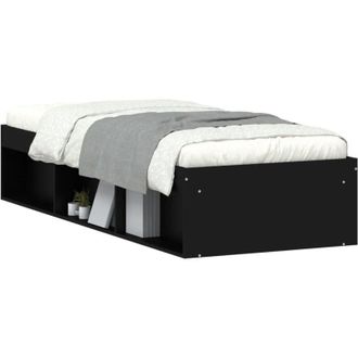 vidaXL Estructura De Cama Individual Sin Colch&oacute;n Negro 75x190 Cm Vidaxl