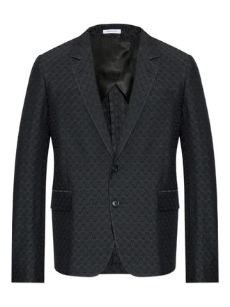 Alexander McQueen skull-print two-button blazer - men - Viscose/Polyester/Cupro - 56 - Black