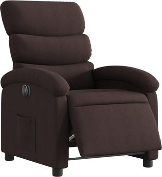 vidaXL Vidaxl - Sill&oacute;n Reclinable El&eacute;ctrico Tela Marr&oacute;n Oscuro