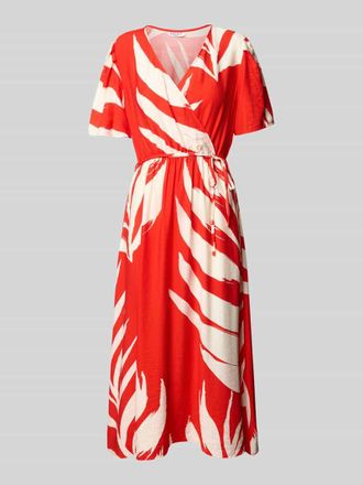 Zabaione Midikleid in Wickel-Optik Modell Si44ciliana in Hellrot, Gr&ouml;&szlig;e S