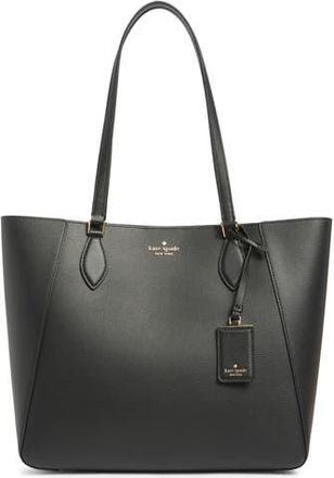 Kate Spade New York poppy refined grained leather tote bag in Black at Nordstrom Rack
