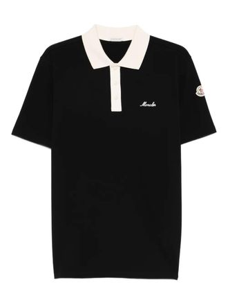 Moncler Poloshirt met geborduurd logo - Zwart