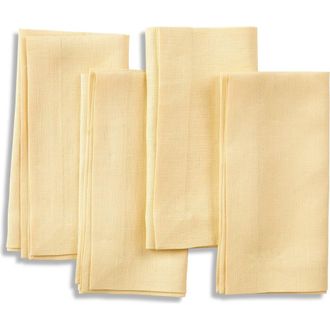Solino Home Linen Dinner Napkins Set of 4, 20 x 20 Inch for Dining Table, Holiday and Everyday Table Decor - Fete in Golden Straw at Nordstrom