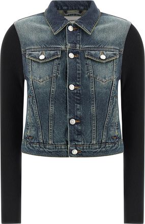 Coperni Hybrid Rib Denim Puffer Jackets Blu-Donna