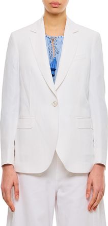 Alberto Biani Tailored White Jacket With Classic Lapel And Flap Pockets