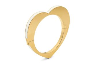 Kate Spade New York Geo Pop Heart Bangle Womens Bracelet White, Brass