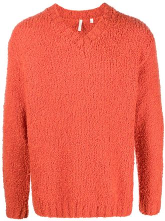 Sunflower Aske fleece-texture jumper - Orange