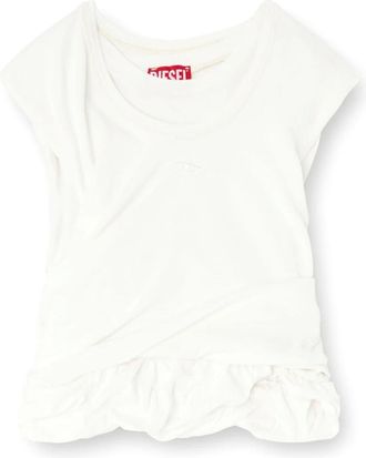 Diesel Canotta Rucked-up in jersey a doppio strato - - Tops - Donna - Bianco - M