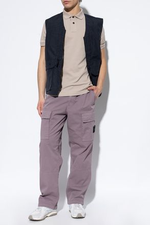 Stone Island Cargo Trousers With Logo Patch, Mens, Purple