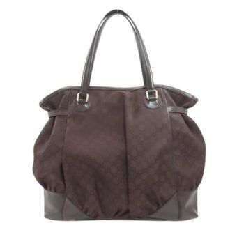 Gucci Pre-owned Tote bag - Dames - Vintage Handtas - Bruin - ONE Size - Nylon - Vintage