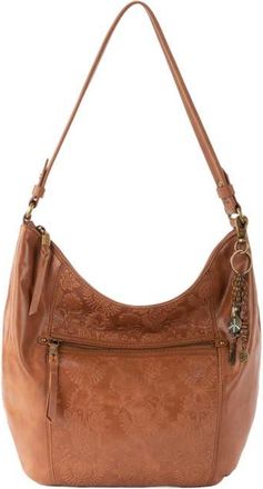 The Sak Sequoia Hobo Leather Bag in Tobacco Floral Emboss at Nordstrom